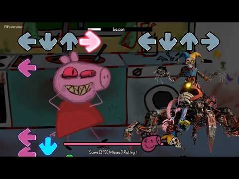 fnf Poppy Playtime 5 the Prototype vs Peppa all sing Bacon | Friday Night Funkin' (67 meme song)