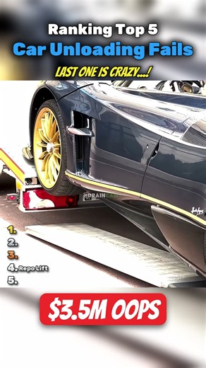 Ranking Expensive Car Unloading Fails (LAST ONE IS CRAZY) 😭 #shorts #fails
