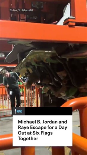 Michael B. Jordan and Raye were sharing some Oscar-winning screams at Six Flags.🎢