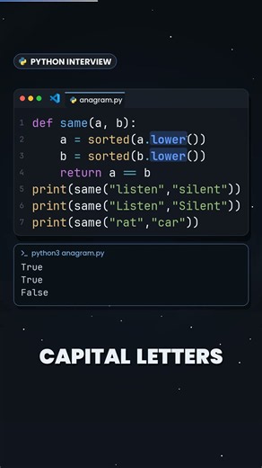 Valid Anagram in Python: the case trap interviewers test