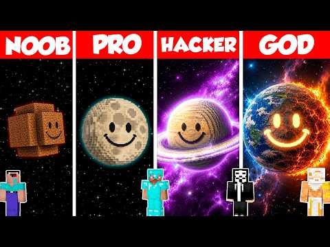 Verity Planet Build Battle Challenge - Noob vs Pro vs Hacker vs God - Minecraft Animation