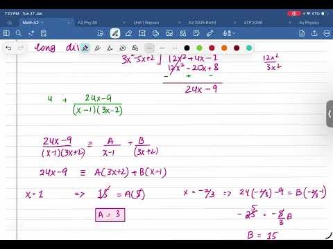 A2 PHYSICS | Lecture-25 Partial fraction EP-2
