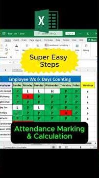 Master Excel Attendance Sheet (Presents, Absents, Leave) FAST