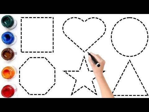 2D shapes for kids | square, heart, circle, octagon, traingle, pentagon | Learn shapes in English
