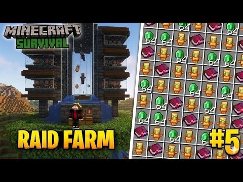 “I Built the ULTIMATE Raid Farm 💰 (Unlimited Totems!)” Minecraft survival #5 || #minecraft #viral