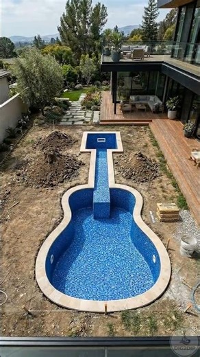 I Built a Giant Guitar-Shaped Swimming Pool in My Backyard! 🎸💧