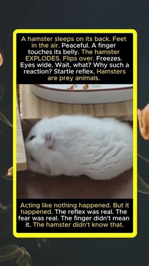 Hamster Sleeps, Finger Touches Belly — Explodes. Startle Reflex. Fear Was Real.