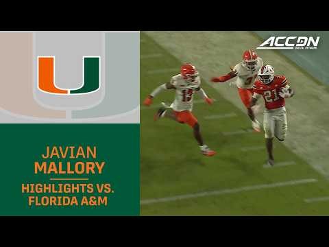 Miami RB Javian Mallory Highlights vs. Florida A&M