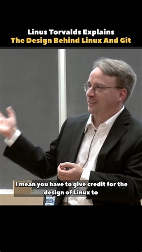 Linus Torvalds Explains The Design Behind Linux And Git #shorts #linux #git #coding #programming