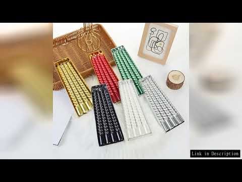 4pcs European-style Threaded Candles Dipped in Platinum Silver Red Long Rod Wax Home Wedding Christm