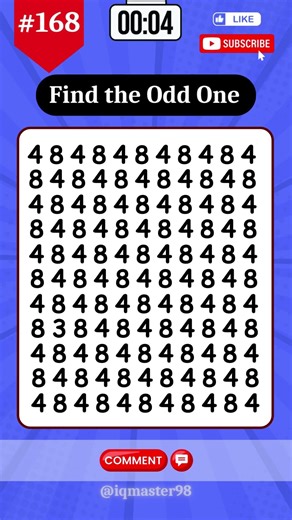 Find ODD Number 168 #puzzle #iqtest #shorts