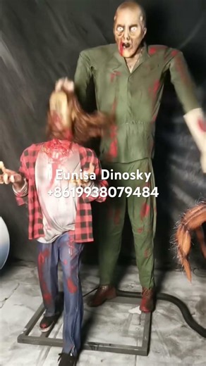 Killer and Victim... #horrorprops #animatronics #hauntedhouse #halloween