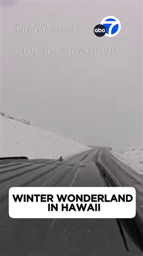 WINTER WONDERLAND! 🏔️❄️ Hawaii’s Mauna Kea was left dusted in snow after the first winter storm of the year hit the island on Monday. | ABC7
