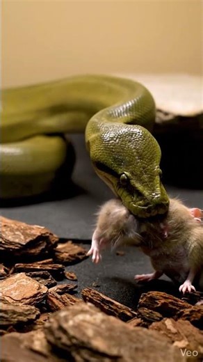 Olive Green Python Feeding Baby Rats | One-Tail Real Wildlife Footage