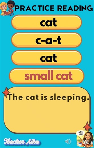 Reading Practice for Kids 📚 | Learn to Read Easy Sentences | CAT