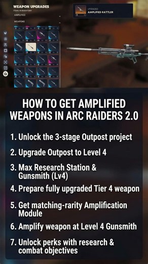 ARC Raiders 2.0 Outpost & Weapon Amplification Guide #arcraiders