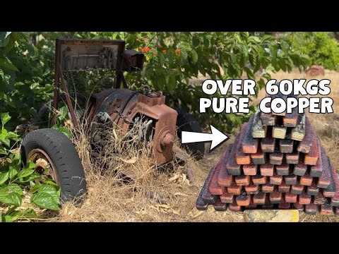 MASSIVE 1310 LB MOTOR MELT - My Biggest Melt - 80YO Copper Filled Farm Find - Huge 60+ KGS Copper