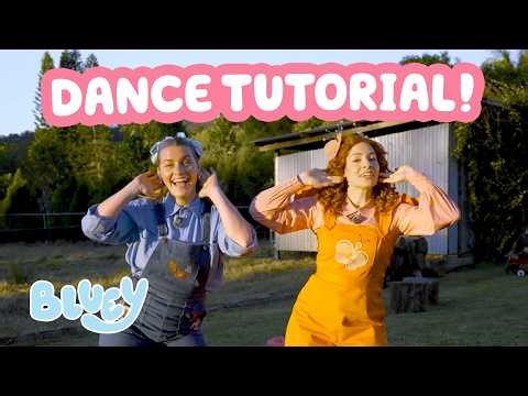 Onesies Dance Tutorial and Sisters Game! 💙 🧡 feat. Emma Memma & Hayley | Bluey