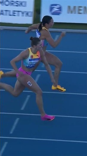 WHAT A FINISH! Luca Kozák clocks a PB of 12.66 in the women's 100m hurdles by 0.01 in Bydgoszcz