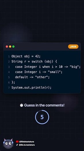 Java 21 Switch Pattern Matching 🛡️ Guarded Patterns #java21 #shorts #coding