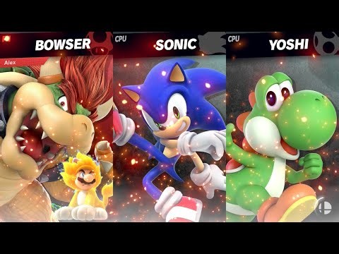 Super Smash Bros Ultimate- Bowser vs Sonic vs Yoshi