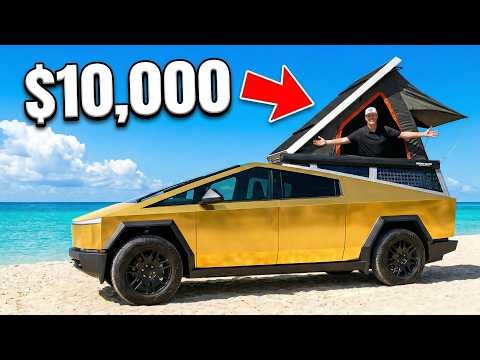 $100 VS $10,000 Cybertruck Camping!