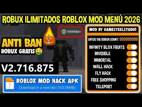 Roblox 2.716.875 APK Mod Menu 2026 Wall Hack / invicible Anti Ban Android Robux infinitos