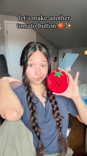 Making a diy tomato button trinket dish using das air dry clay #diy #creativeclayideas #airdryclay