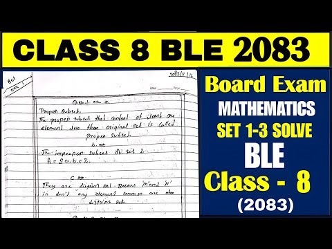 BLE Class 8 Model Questions | Set 1–3 Solve Step by Step