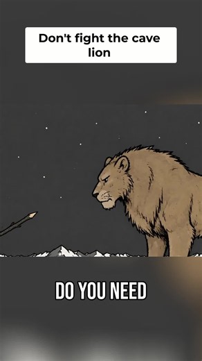 You meet a cave lion in the Ice Age. Fighting it is probably the dumbest option available. Here’s what actually gives you a chance. Full episode on YouTube — link in bio. #IceAge #CaveLion #Survival #AncientHumans #DoodleDamage