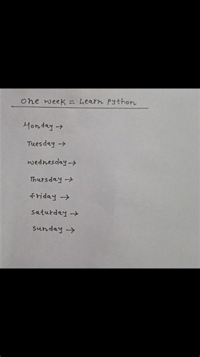 One Week = Learn Python
