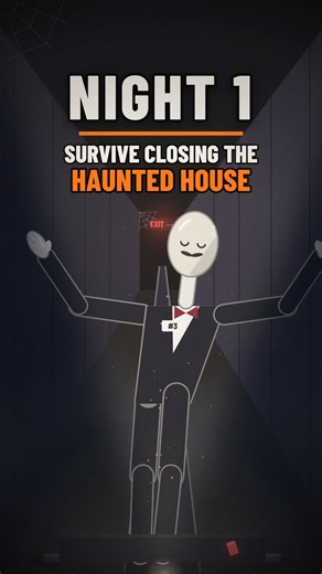 Night 1: survive the last shift at the haunted house 🎃 Left or right, what did you pick? #horror #creepypasta #halloween #scary #animation #whatif