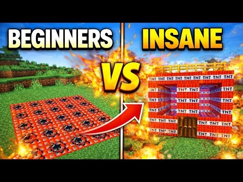 Minecraft BEGINNER vs INSANE TNT HOUSE Explosion😱
