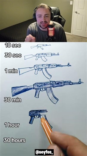 How To Draw Military AK47! 😳🤯 #shorts