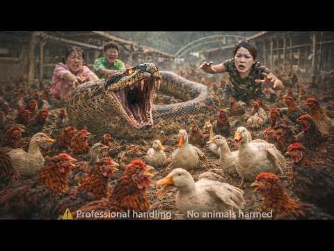 Timelapse 72 Hours :Giant Python Wreaks Havoc at Chicken Farm – The Girl’s Reaction Was Shocking!