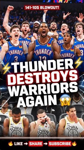 Thunder Absolutely DESTROY Warriors 😱 141-105 Blowout! Are They Unstoppable? ⚡🔥 #trendsnow