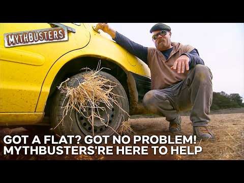Can You Really Drive On A Flat Tire Stuffed With Straw? | MythBusters