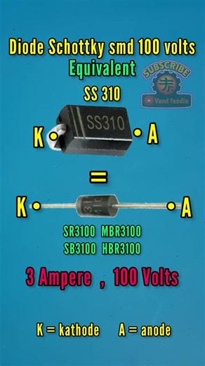 SMD DIODE SCHOTTKY 100Volts equivalent #diy #electronic #tech #learning #shortvideo #repair