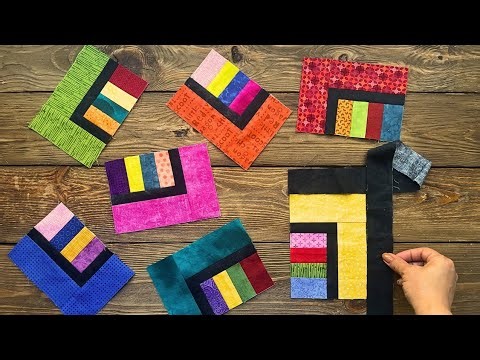👉 Simple Patchwork Block with Fabric Strips | Scrap Fabric Tutorial for Beginners