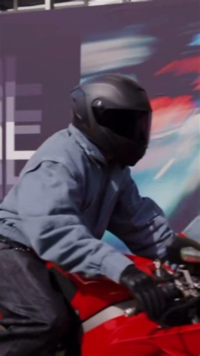 Lewis Hamilton pulls up in his Ducati bike for Canadian GP