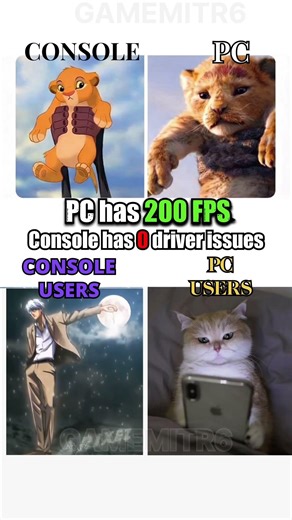 PC vs🎮 Console⚔️#PCvsConsole #GamingMemes #GAMEMITR6 #pcgaming