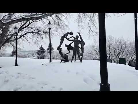 Saskatoon, Saskatchewan a walk along the South Saskatchewan River. 