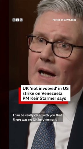 The UK was not involved in US strikes on Venezuela, PM Keir Starmer said. #Venezula #BBCNews