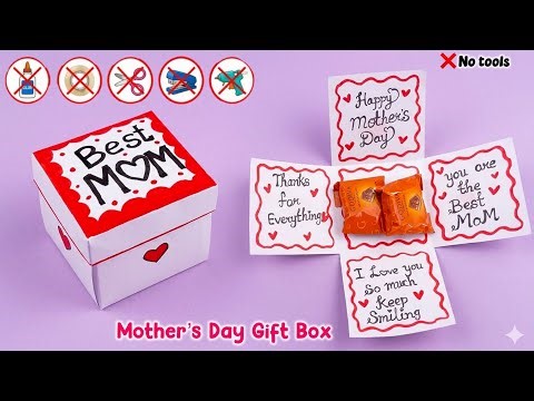 DIY Explosion Box Card for Mom 💝 | Easy Handmade Gift Idea | Mother’s Day Special | No glue paper