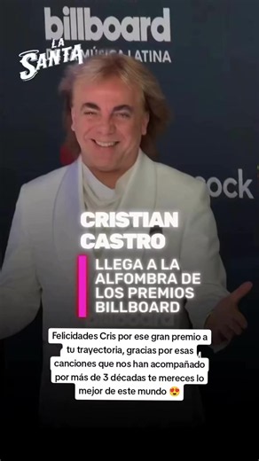 Cristian Castro recibe premio a la trayectoria en Billboard Latin 2026