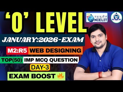 Web Designing M2:R5 | O Level Exam Jan 2026 | Day 2 | Most Expected MCQs | BY-Dhirendra Sir