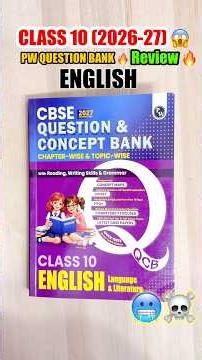 😱PW Class 10 “ENGLISH” Question Bank” 2026-27 Review🔥|| Best Question Bank For Class 10 Board Exam