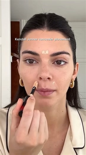 Trying the Kendall Jenner concealer placement hack 🤍✨#makeupshorts #makeup