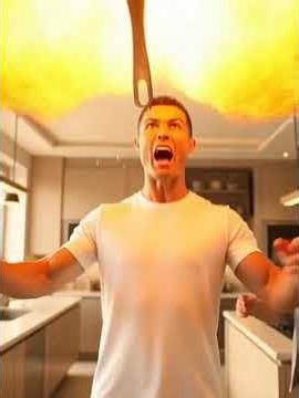 “Ronaldo’s Pasta Fireworks Gone WRONG – Kitchen EXPLOSION Sends Him Flying 😱💥#ronaldo #cr7 #memes