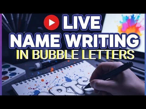Comment Your Name & Get Bubble Letter Art LIVE 🔴 Darklightarts143#calligraphy #art #fonts #artlovers